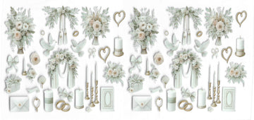 846 - Wedding elements UV-DTF 16oz Cup Wrap