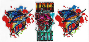 855 - Wishing I was Fishing UV-DTF 16oz Cup Wrap