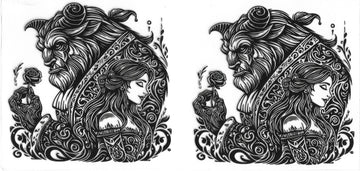 1082 - Beauty & the Beast UV-DTF 16oz Cup Wrap