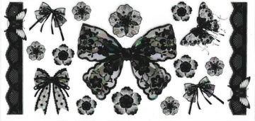1093 - Black bows UV-DTF 16oz Cup Wrap