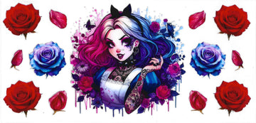 1102 - Gothic Alice in Wonderland UV-DTF 16oz Cup Wrap