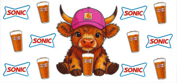 1107 - Sonic highland cow UV-DTF 16oz Cup Wrap