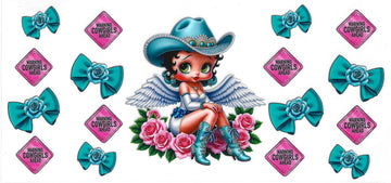 1112 - Cowgirl Betty Boop UV-DTF 16oz Cup Wrap