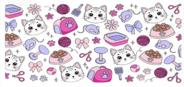 1151 - Kitten print UV-DTF 16oz Cup Wrap