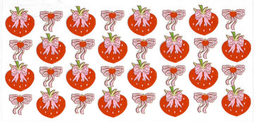 1156 - Strawberries & bows UV-DTF 16oz Cup Wrap