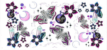 1225 - Mystic moon moths UV-DTF 16oz Cup Wrap