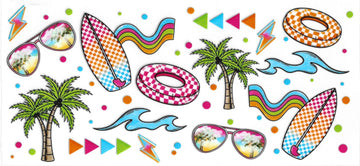 57 - Beach Elements UV-DTF 16oz Cup Wrap