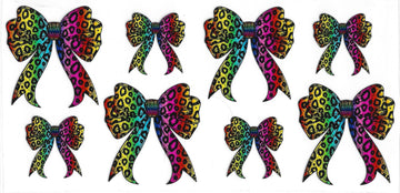 1011 - Rainbow Leopard Bows UV-DTF 16oz Cup Wrap
