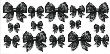 1012 - Black lace bows UV-DTF 16oz Cup Wrap