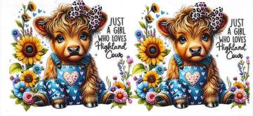 1061 - Just a girl who loves highland cows UV-DTF 16oz Cup Wrap