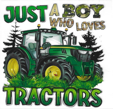 D09 - Just a boy who loves tractors UV-DTF Decal