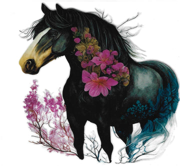 D135 - Black Horse UV-DTF Decal