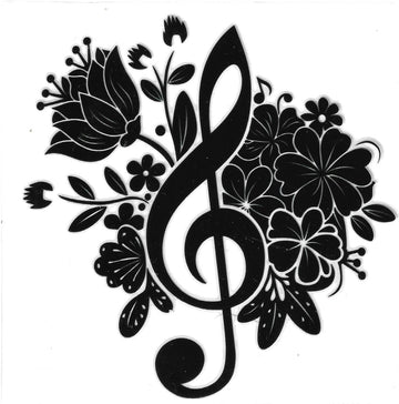 D220 - Black music note UV-DTF Decal