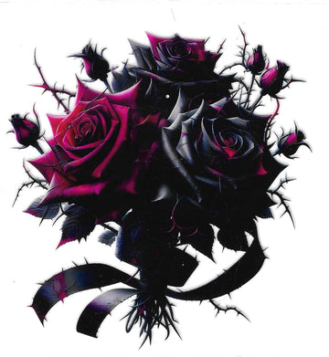 D03 - Black rose bouquet UV-DTF Decal