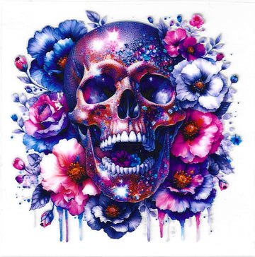 D105 -Floral Skull UV-DTF Decal
