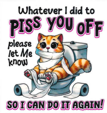 D111 - Whatever I did to piss you off please let me know so I can do it again UV-DTF Decal