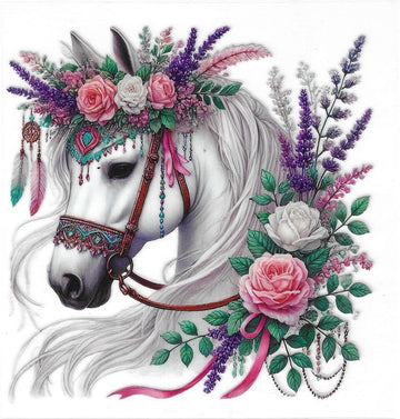 D102 - White horse UV-DTF Decal
