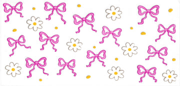 1350 - Flowers & bows UV-DTF 16oz Cup Wrap