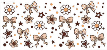 1260 - Girly bow pattern UV-DTF 16oz Cup Wrap