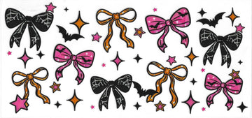 1302 - Halloween bows UV-DTF 16oz Cup Wrap