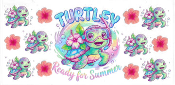 1181 - Turtley ready for summer UV-DTF 16oz Cup Wrap