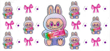 1465 - Strawberry sunrise Alani Labubu UV-DTF 16oz Cup Wrap