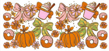 1502 - Pumpkin patter UV-DTF 16oz Cup Wrap