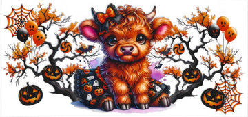 1520 - Halloween Highland Cow UV-DTF 16oz Cup Wrap