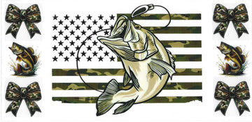 1535 - Camo fishing UV-DTF 16oz Cup Wrap