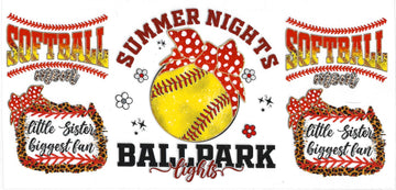 1540 - Summer Nights Ballpark lights UV-DTF 16oz Cup Wrap