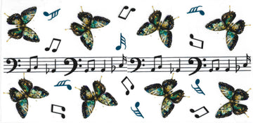 1567 - Butterfly music notes UV-DTF 16oz Cup Wrap