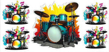 1569 - Drums UV-DTF 16oz Cup Wrap