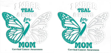 1575 - I wear teal & purple for mom UV-DTF 16oz Cup Wrap