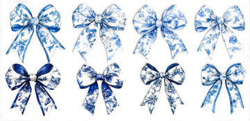 1379 - Floral bows UV-DTF 16oz Cup Wrap