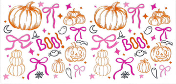 1383 - Pumpkin pattern UV-DTF 16oz Cup Wrap