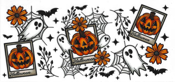 1386 - Ghost & Pumpkins UV-DTF 16oz Cup Wrap