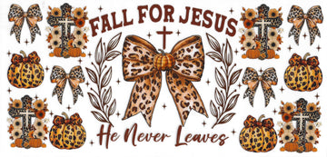 1400 - Fall for Jesus UV-DTF 16oz Cup Wrap