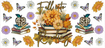 1433 - Fall into reading UV-DTF 16oz Cup Wrap