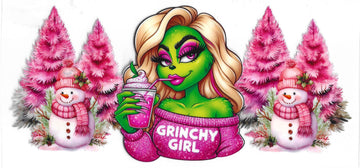 1605 - Grinchy Girl UV-DTF 16oz Cup Wrap