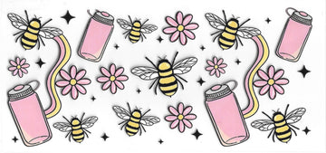 1618 - Bees UV-DTF 16oz Cup Wrap