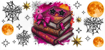 1639 - Spooky books UV-DTF 16oz Cup Wrap