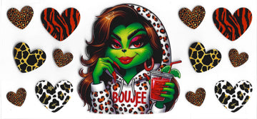 1647 - Boujee girl Grinch UV-DTF 16oz Cup Wrap