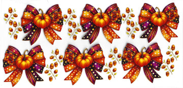 1664 - Pumpkin Bows UV-DTF 16oz Cup Wrap
