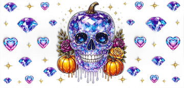 1674 - Diamond Skull UV-DTF 16oz Cup Wrap