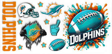 1782 - Dolphins UV-DTF 16oz Cup Wrap