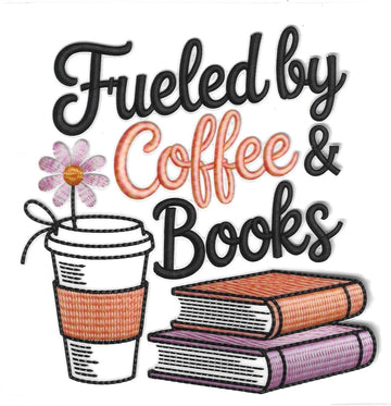 D254 - Fueled by coffee & books UV-DTF decal