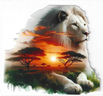 D260 - Lion sunset scene UV-DTF decal
