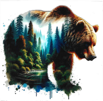 D277 - Bear river scene UV-DTF decal
