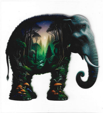 D293 - Elephant forest scene UV-DTF decal