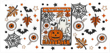 1787 - My heart belongs to halloween UV-DTF 16oz Cup Wrap